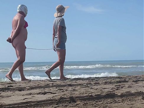 Slave training on the beach